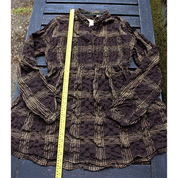 Timberland - Heavyweight Smock Front Tunic in Brown Plaid, size Large - Picture 9 of 13